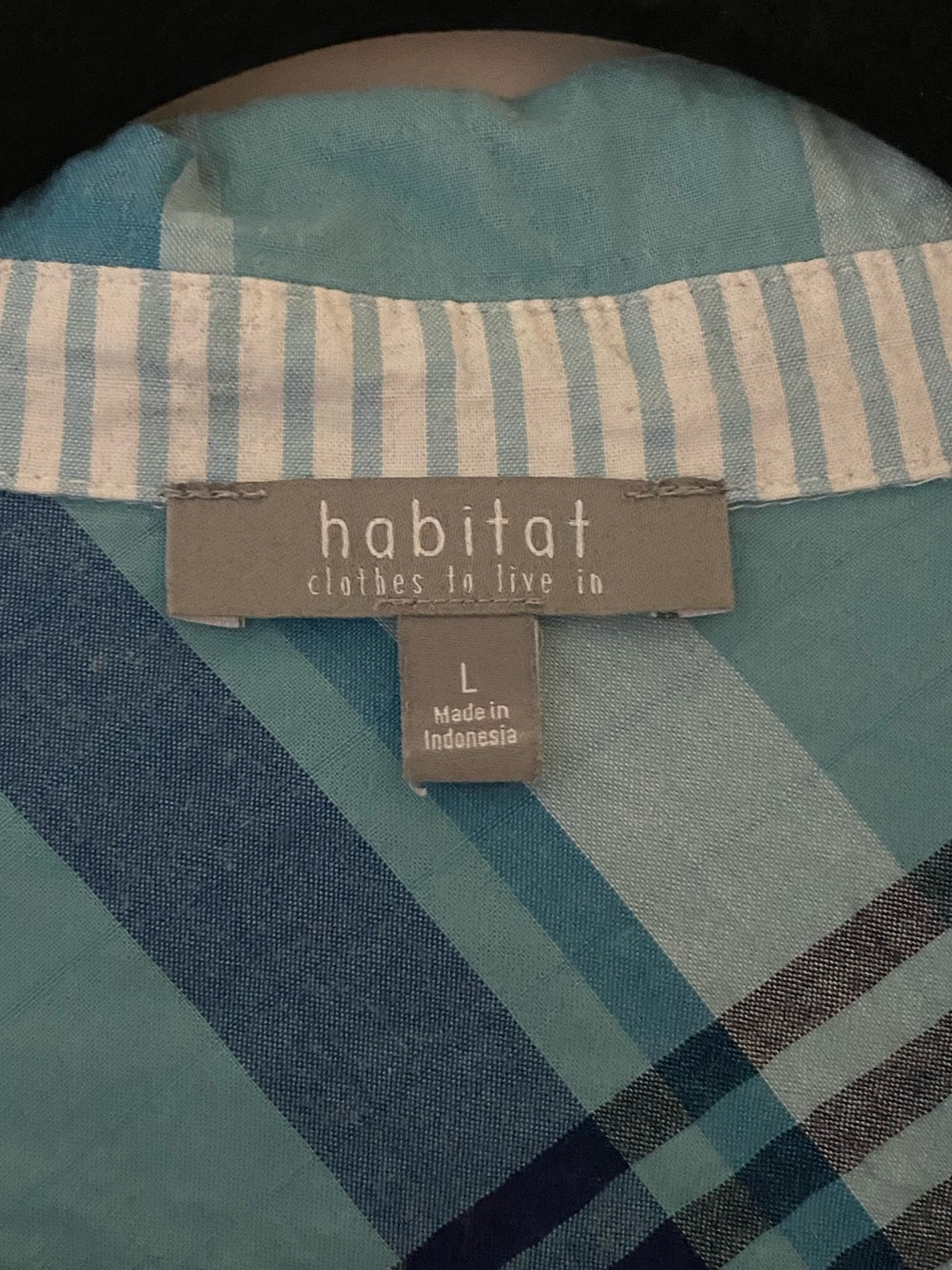 Habitat Clothes To Live In Blue Plaid Button Shirt - Picture 6 of 9